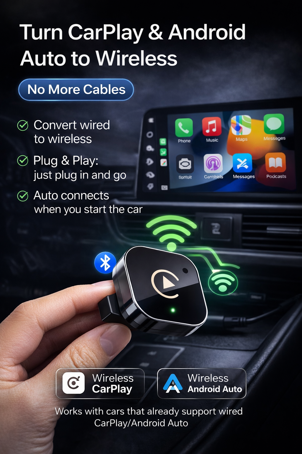 Adattatore Wireless CarPlay & Android Auto